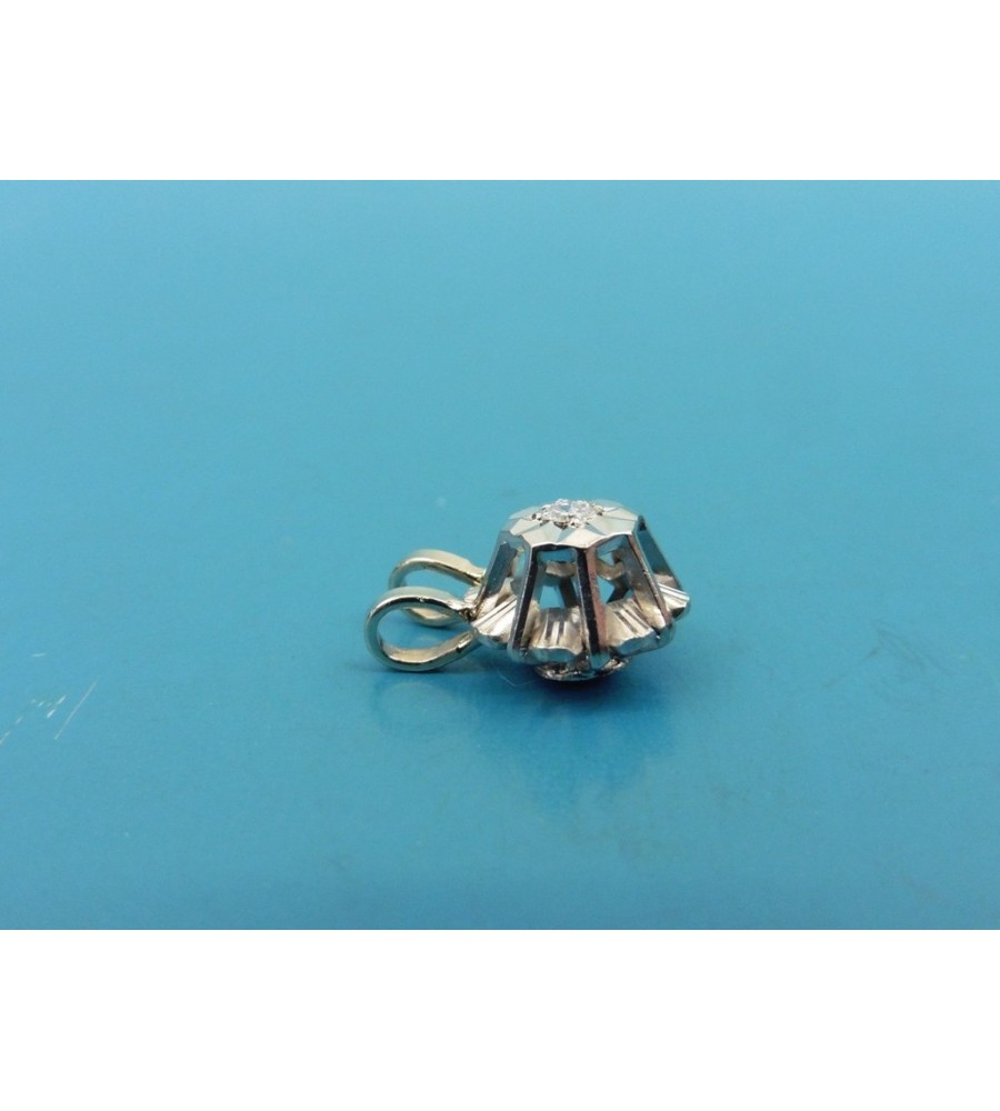 Witgouden hanger met briljant