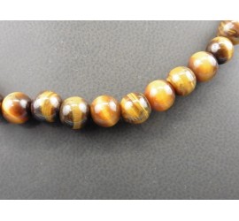 Tijgeroog collier met zilveren slot