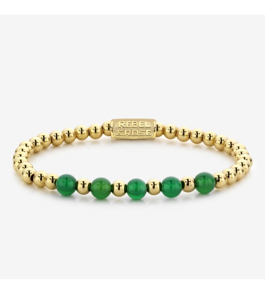 Rebel & Rose armband Gold meets Green Harmoney