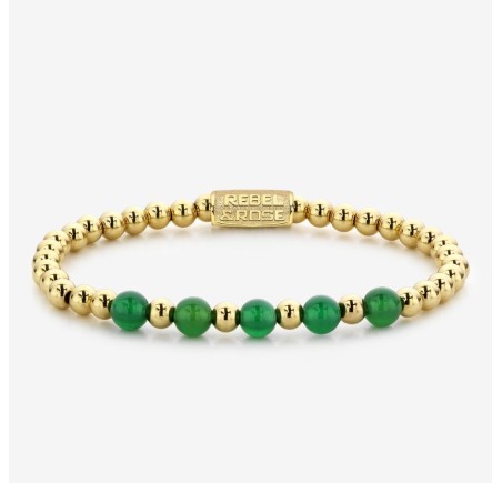 Rebel & Rose armband Gold meets Green Harmoney