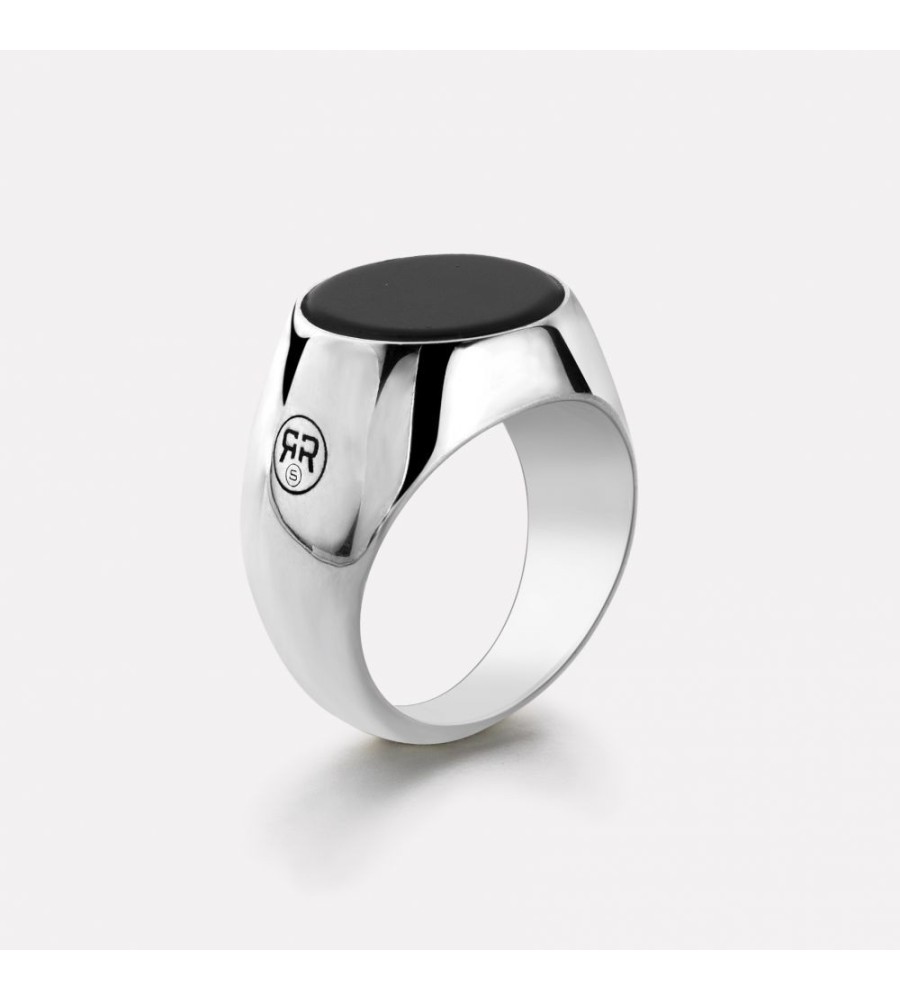 Rebel & Rose zilveren herenring onix