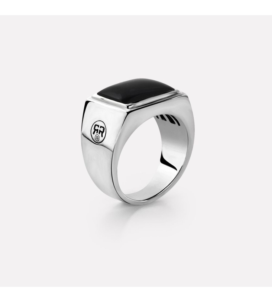 Rebel & Rose zilveren herenring onix