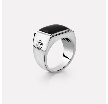 Rebel & Rose zilveren herenring onix