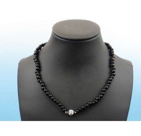 Onix collier en armband met zilveren slot