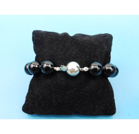 Onix armband met zilveren slot
