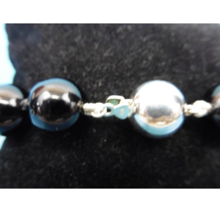 Onix armband met zilveren slot