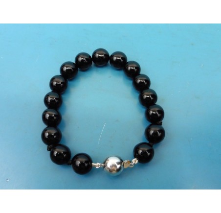 Onix armband met zilveren slot