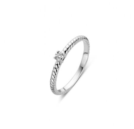 Rosa di Luca zilveren damesring met briljant