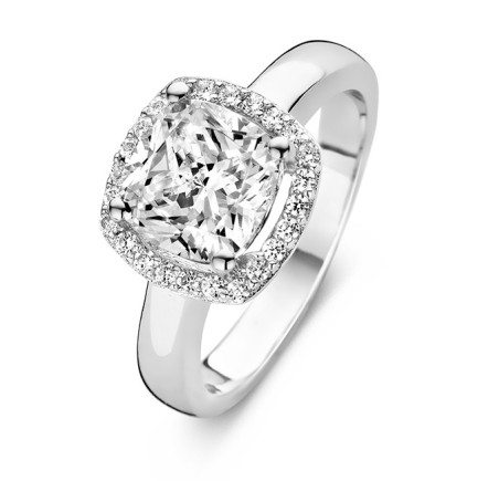 Rosa di Luca zilveren ring met zirkonia