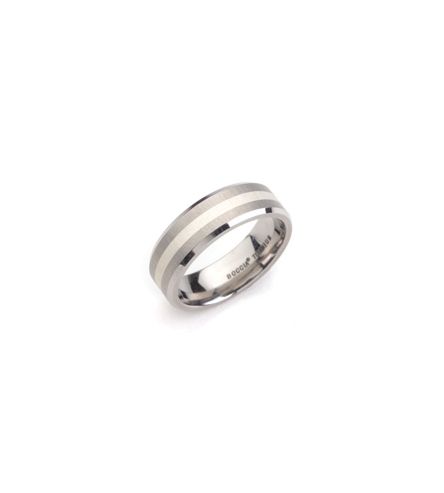 Boccia titanium ring met zilver