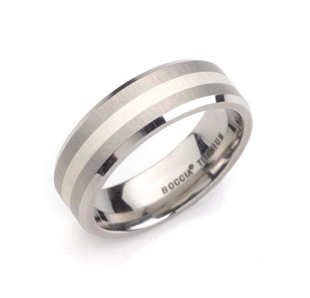 Boccia titanium ring met goud