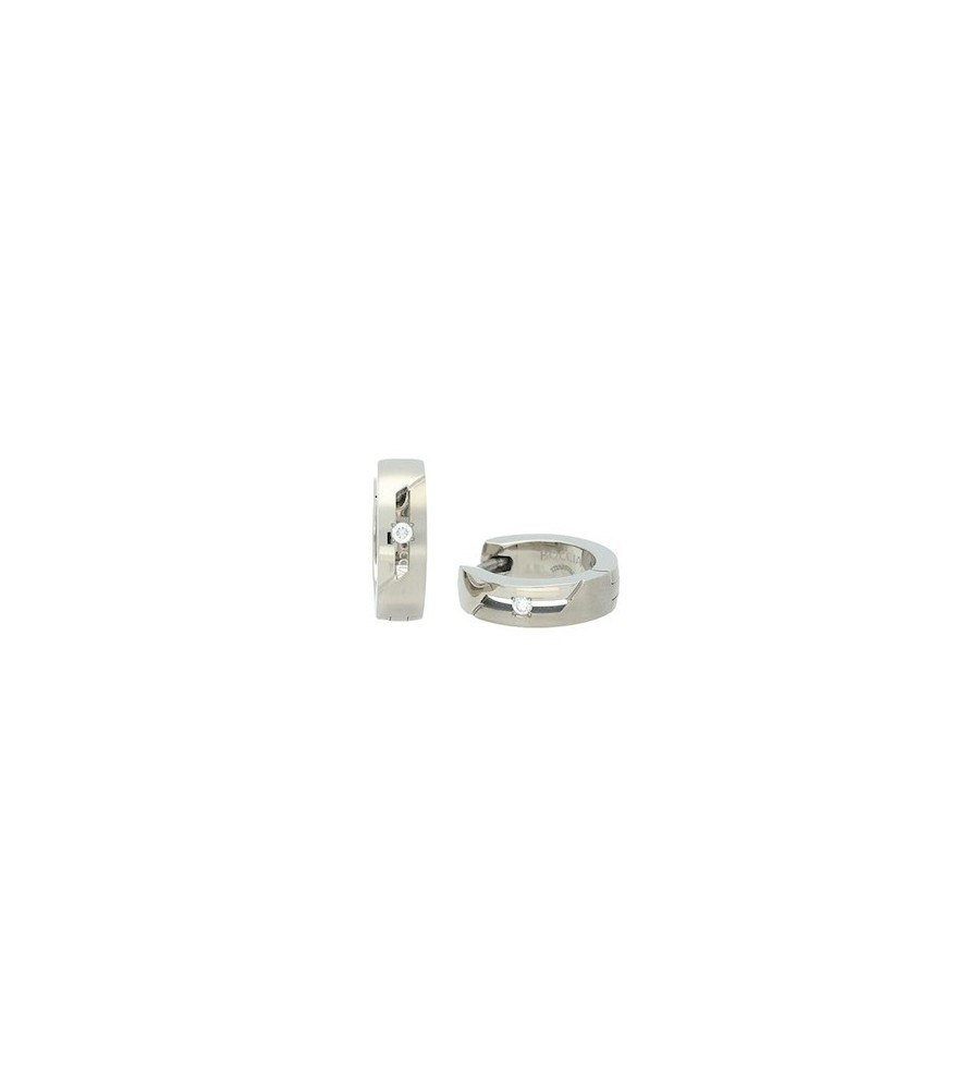 Boccia titanium creolen met briljant