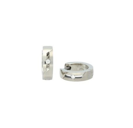 Boccia titanium creolen met briljant