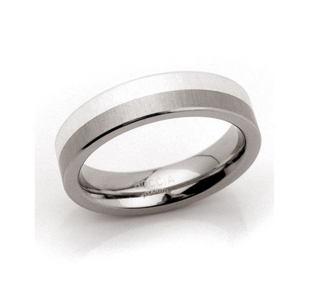Boccia titanium ring met zilver