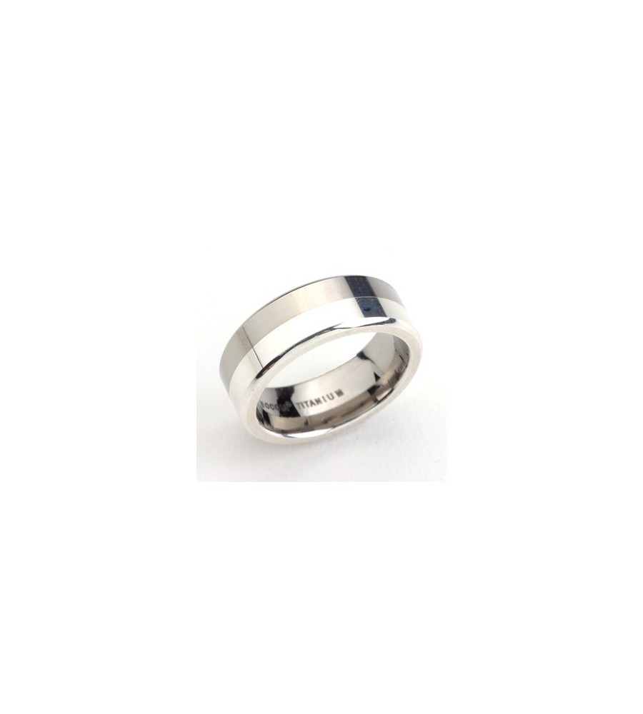 Boccia titanium ring met zilver Boccia titanium ring met zilver