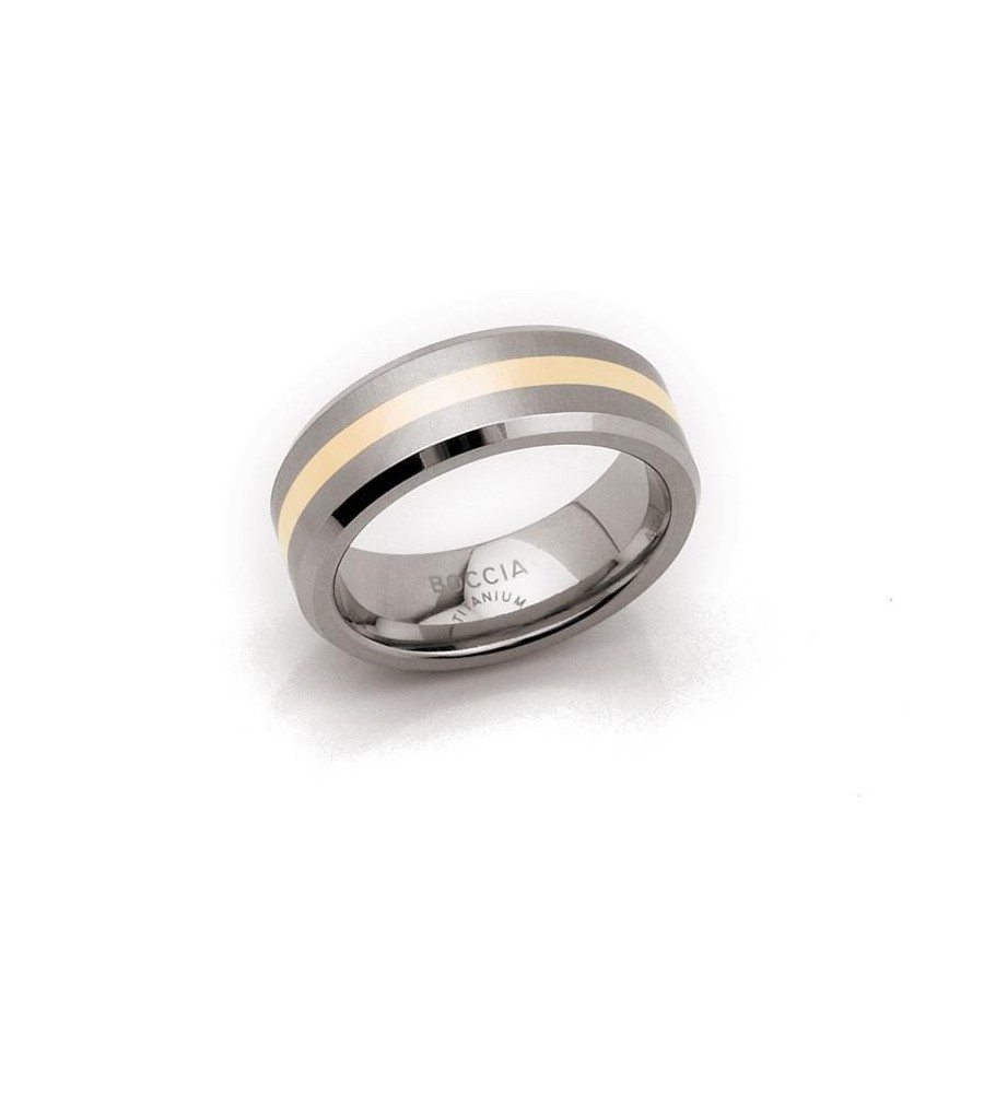 Boccia titanium ring met goud Boccia titanium ring met goud