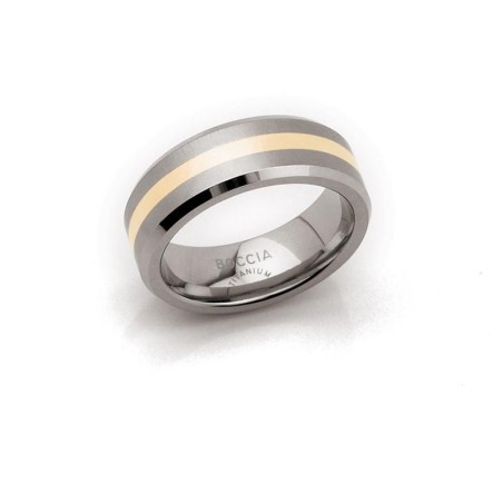 Boccia titanium ring met goud