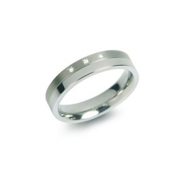 Boccia titanium ring met diamant