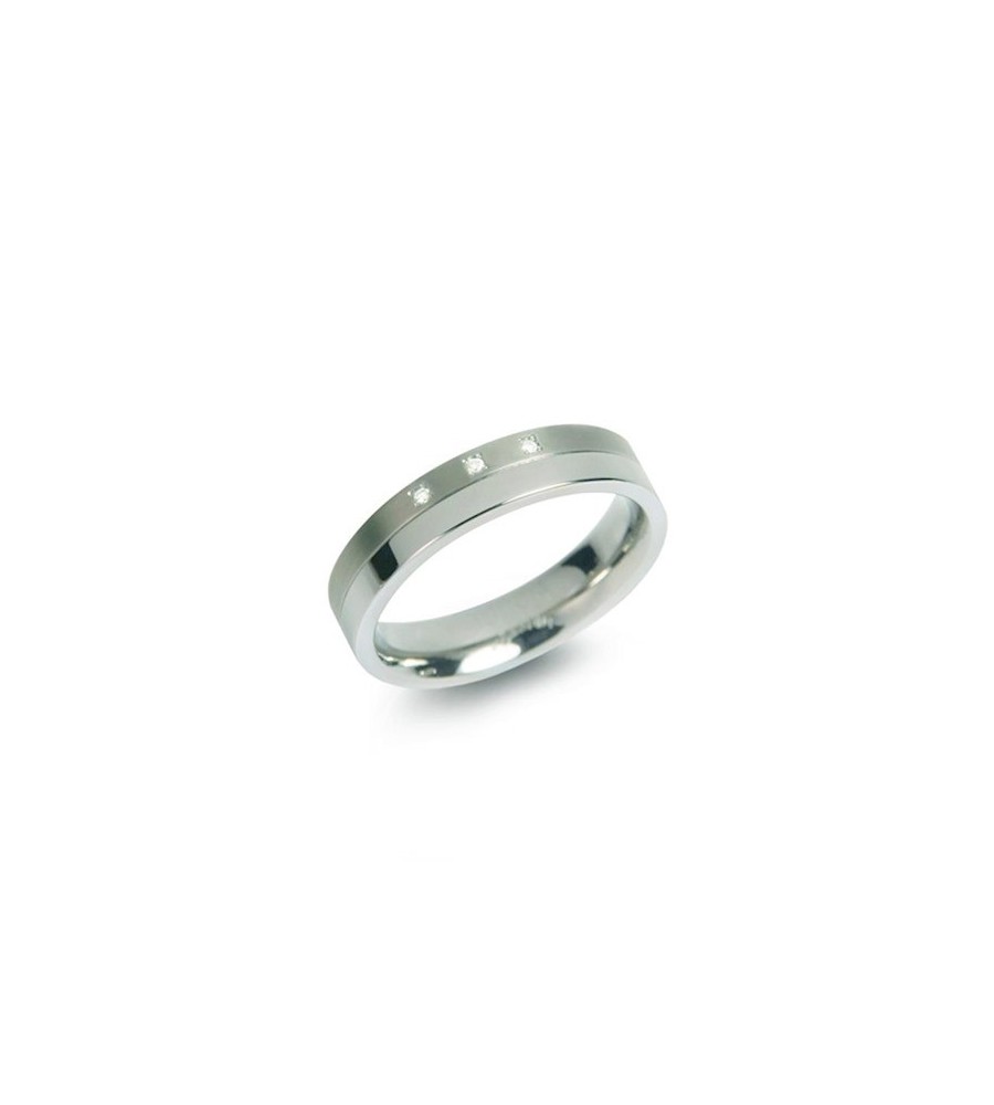 Boccia titanium ring met diamant