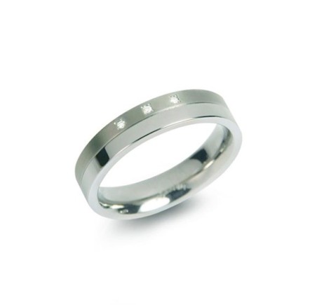 Boccia titanium ring met diamant