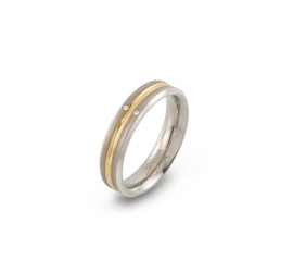 Boccia titanium ring met diamant
