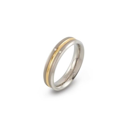 Boccia titanium ring met diamant
