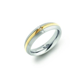 Boccia titanium ring met diamant