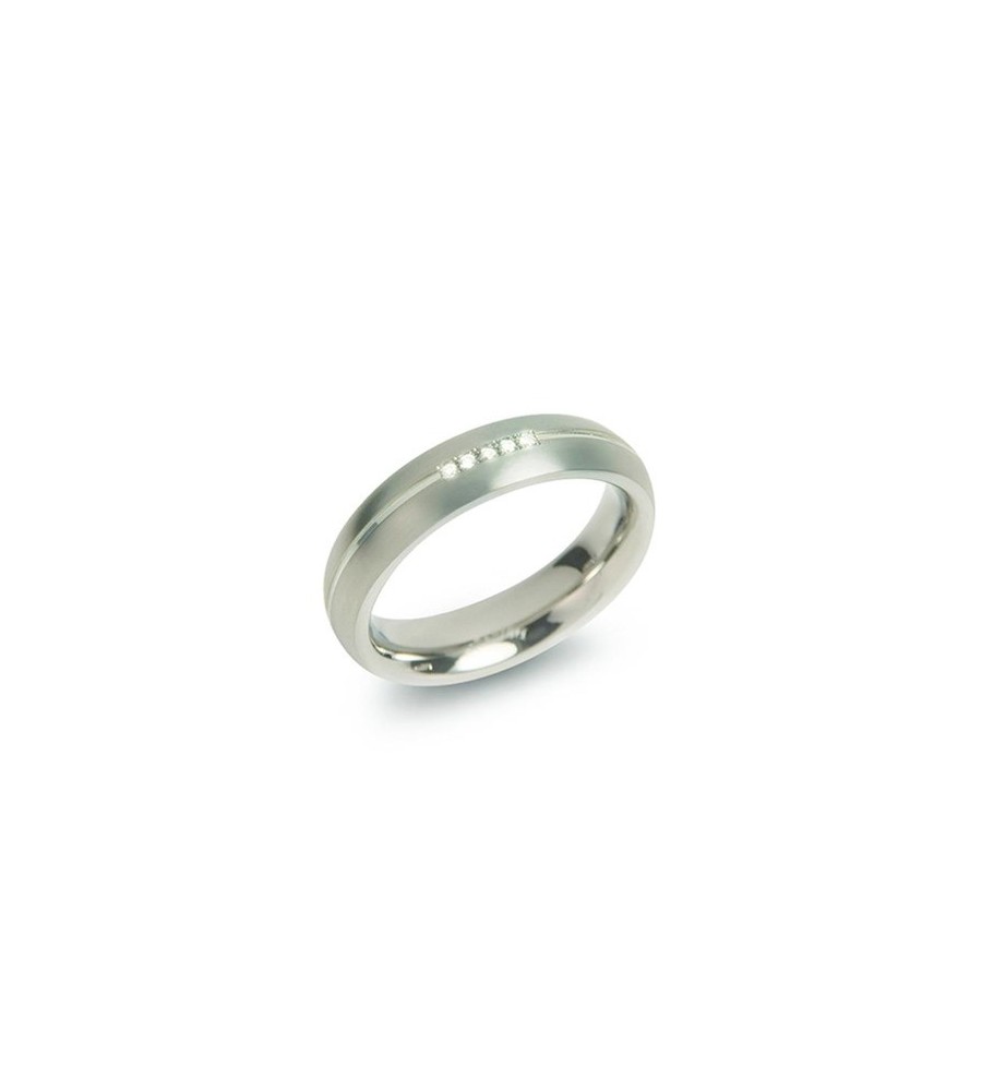 Boccia titanium ring met diamant