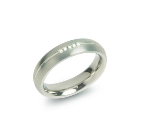 Boccia titanium ring met diamant