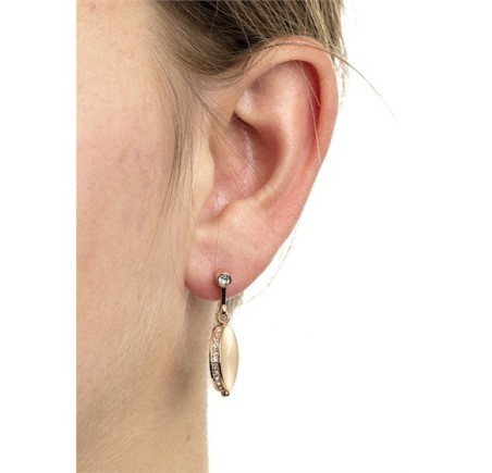 Esprit stalen oorhangers met zirkonia