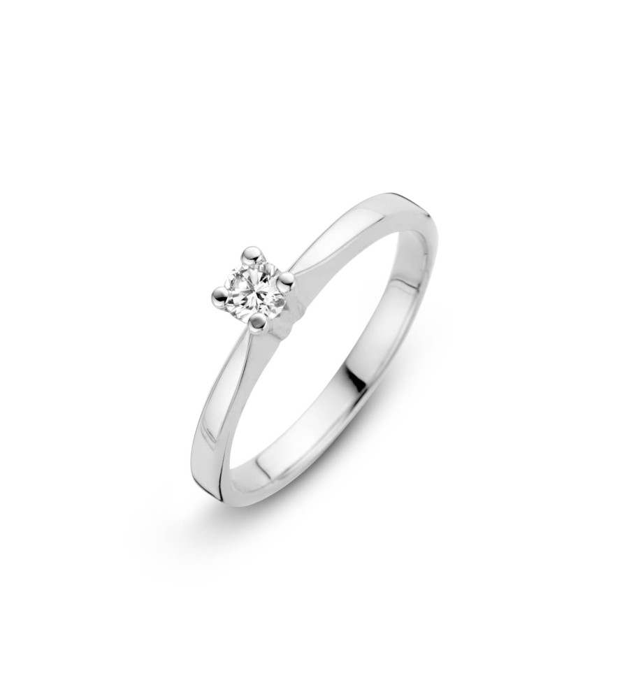 Gouden Briljant damesring solitair Eternal