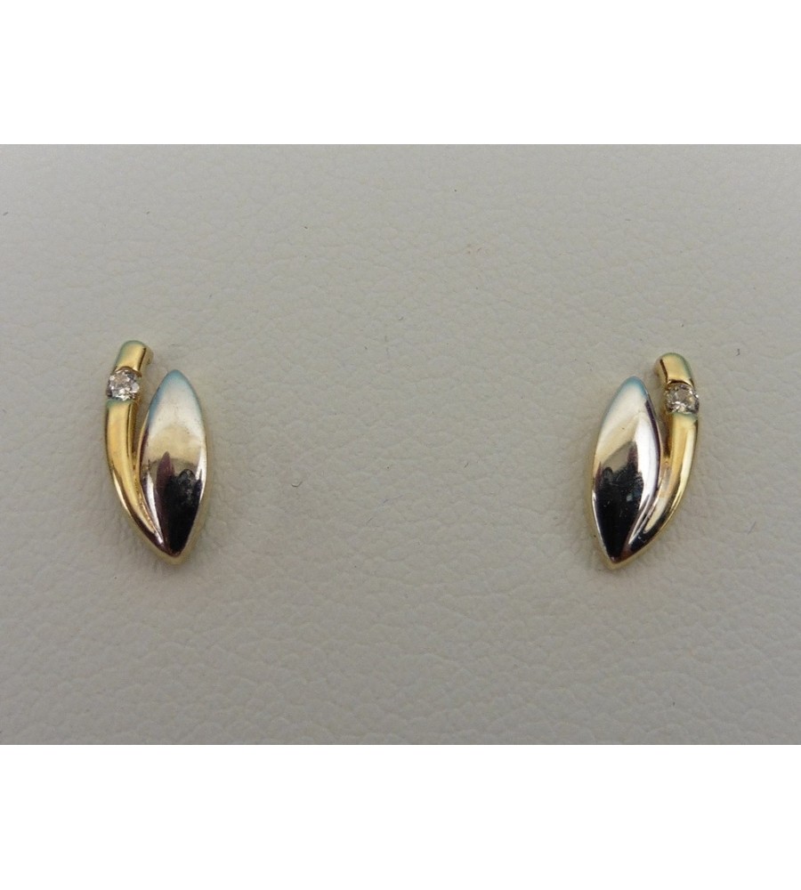 Gouden oorknopjes met zirkonia