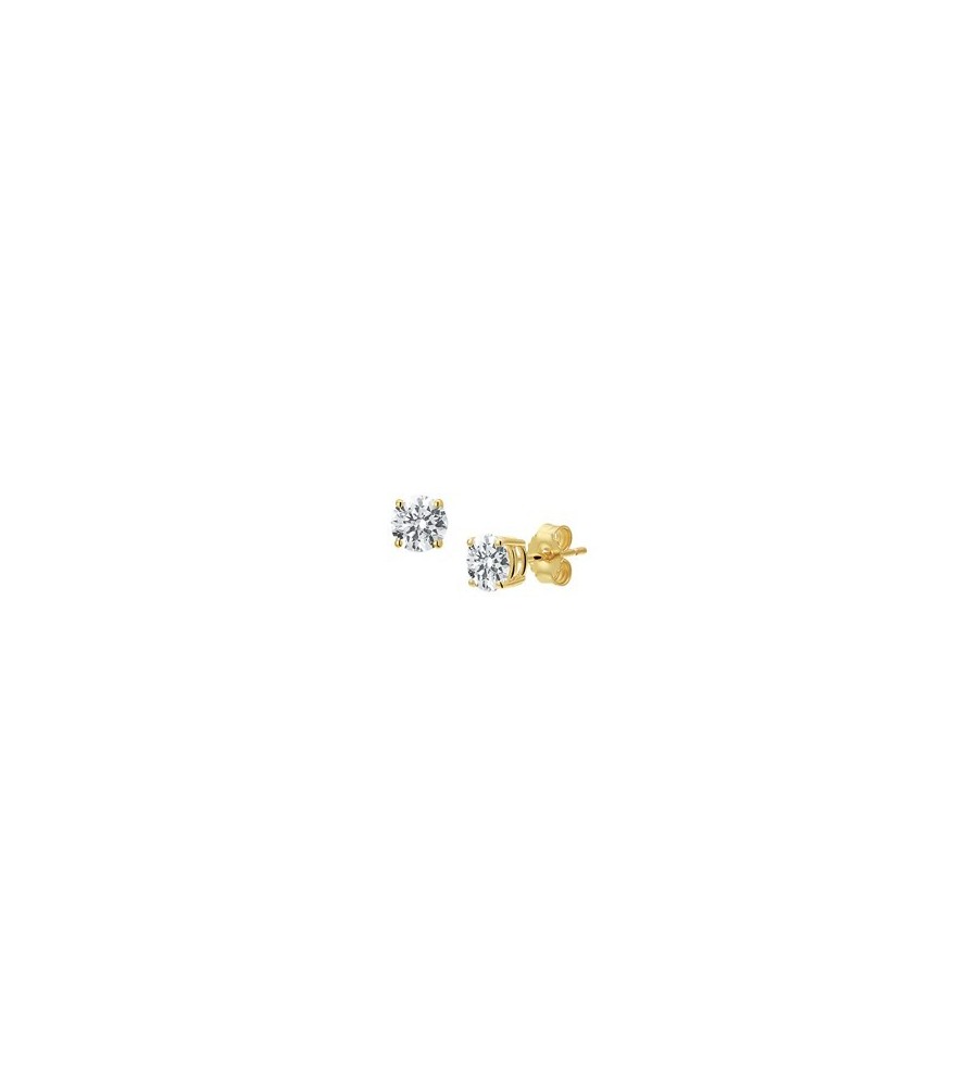 Gouden oorknopjes met zirkonia rond 2,5-6 mm