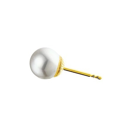 Gouden oorknopjes met zoetwater parel 4,5-7,5 mm