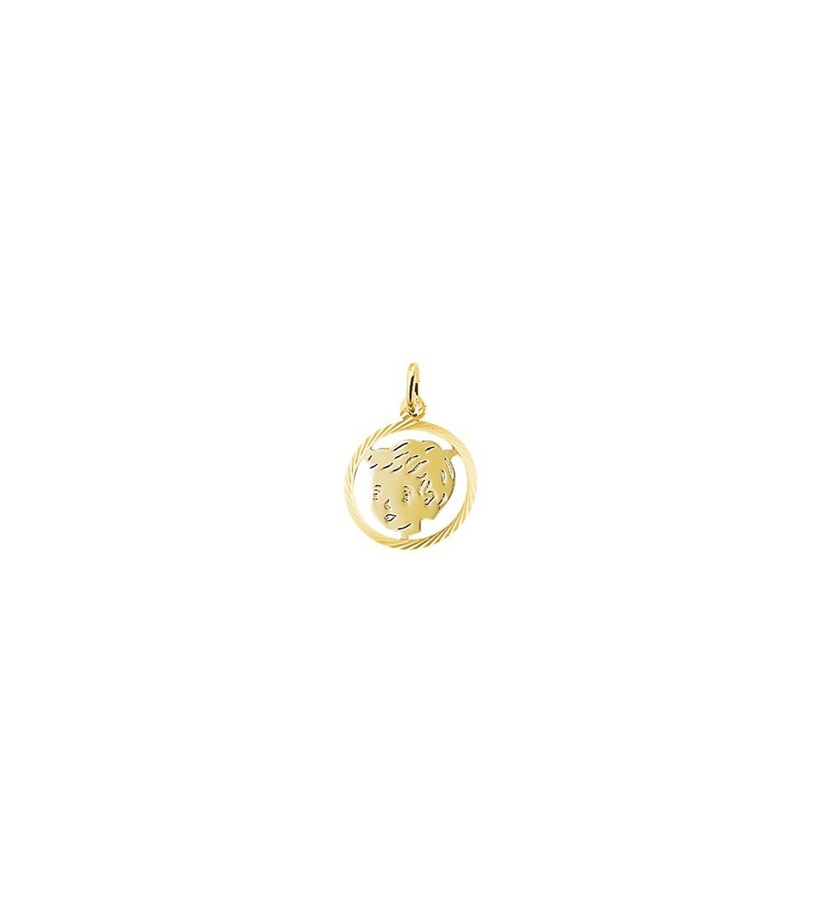 Gouden kinderkopje jongen 16-19 mm