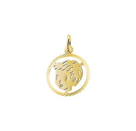 Gouden kinderkopje jongen 16-19 mm
