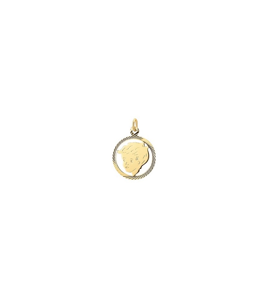 Gouden kinderkopje jongen 16-19 mm