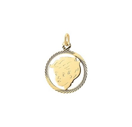 Gouden kinderkopje jongen 16-19 mm