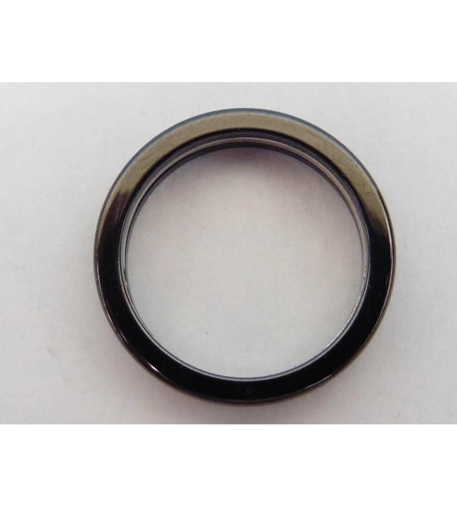 Witgouden damesring met diamant en keramiek