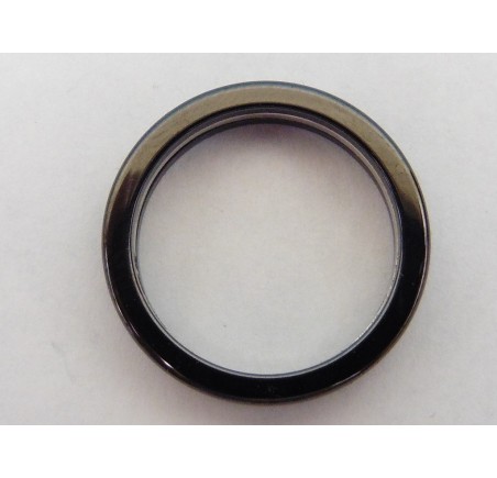 Wit gouden damesring met diamant en keramiek
