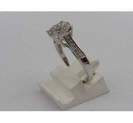 Wit gouden damesring met briljant
