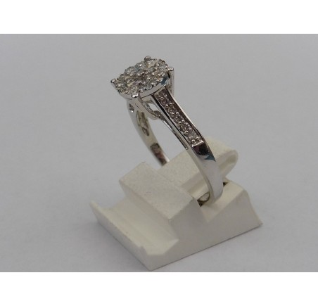 Wit gouden damesring met briljant