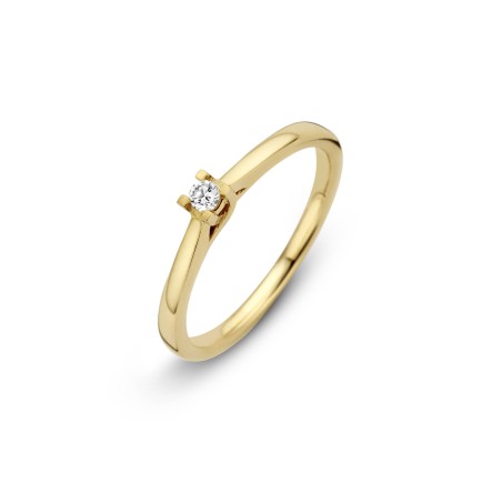 Gouden damesring briljant