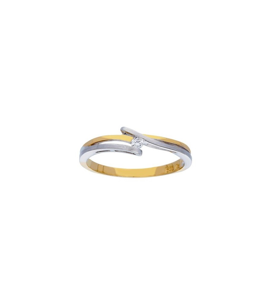 Gouden damesring met diamant