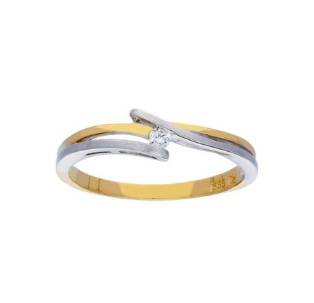 Gouden damesring met diamant