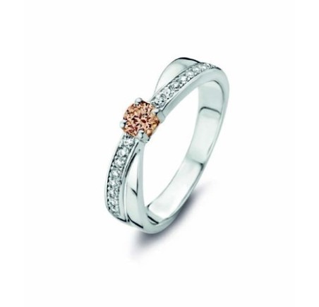 Rosa di Luca zilveren ring met zirkonia