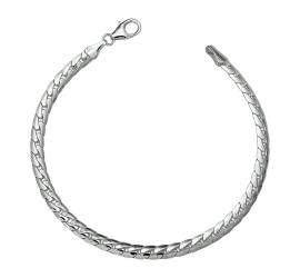 Zilveren plat gourmet armband