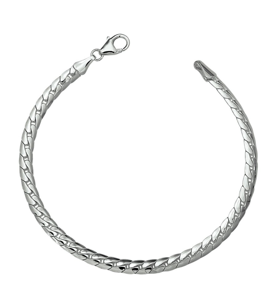 Zilveren armband plat gourmet