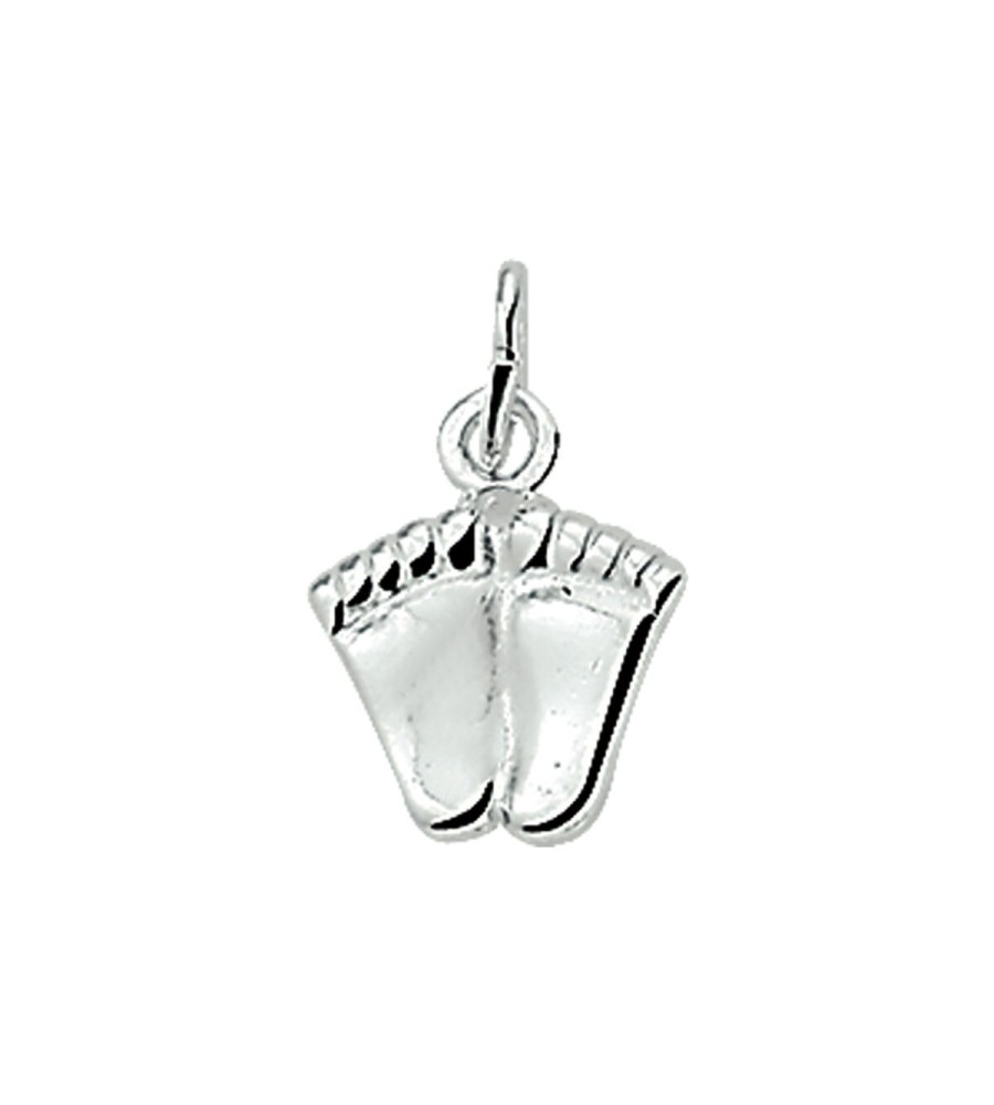 Zilveren hanger baby voetjes