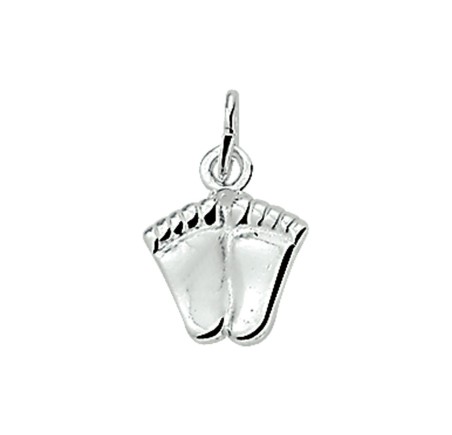 Zilveren hanger baby voetjes
